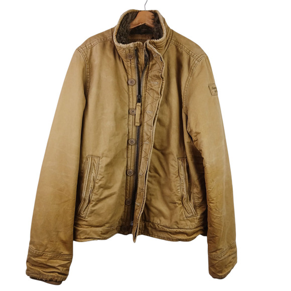Abercrombie & Fitch SZ XL VTG Adirondack Jacket Faux Fur Lined Distressed Y2K - Picture 4 of 7